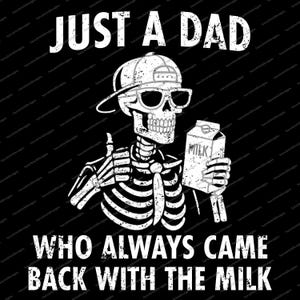Just a Dad Who Came Back With The Milk PNG SVG | Funny Dad | Father&#39;s Day gifts | DIY gifts for dads | Sublimation Design | Digital Download