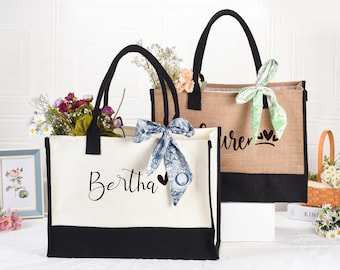 Personalized Canvas Tote Bag: Custom Name Gift