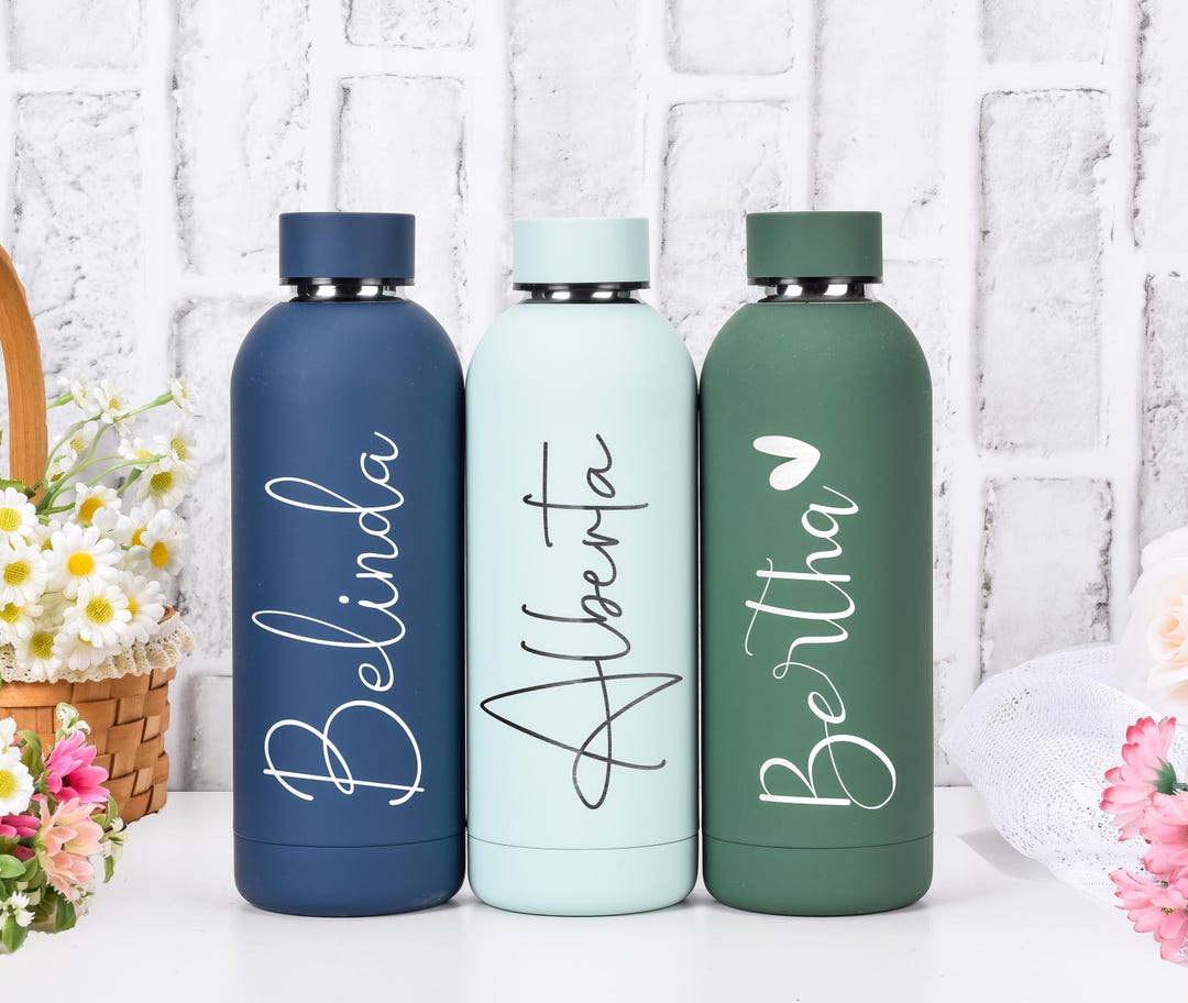Personalized Stainless Steel Water Bottle, Custom Engraved Name - Etsy