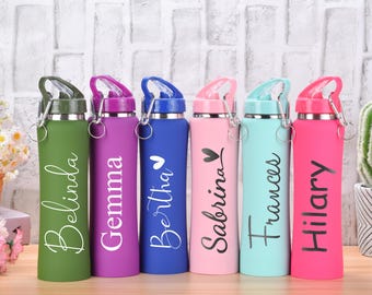 Personalisierte Wasserflasche, eingravierter Name, Edelstahl, 17oz
