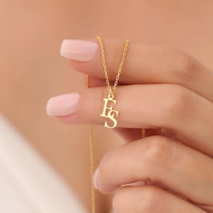 Interlocking Letters Necklace, Two Initials Necklace, Double initial Necklace, Custom Two Letter Necklace, Couple Necklace