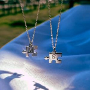 Personalized Puzzle Necklace, Puzzle Necklace, Puzzle Piece, Personalized Jewelry, Best Friend Necklace, Couple Pendant