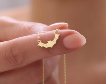 Tiny Gold Bat Necklace, 925 Sterling Silver, Gothic Jewelry