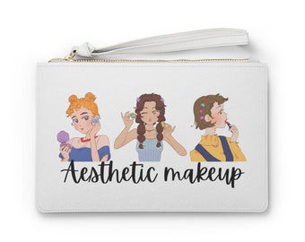 Esthetische make-uptas, esthetische eenvoudige minimalistische make-uptas, kleine make-uptas, clutch bag,