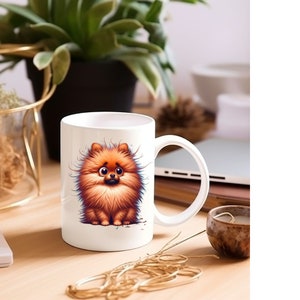 Regalo de taza de Pomerania, Regalo de mamá de Pomerania, Regalo de papá de Pomerania, Abuela de Pomerania, Taza bonita de Pom, Antiestrés, Taza antiestrés, Perro estresado