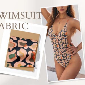 Recycled Swimsuit Fabric by the Yard Spandex 4 Way Stretch Digitally Custom Printed Carvico Brisbane Lycra Polyester Spandex "Jungle 3"