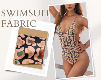 Traje de baño reciclado cortado a medida, Spandex elástico en 4 direcciones, estampado digital personalizado, Carvico Brisbane, licra, poliéster y spandex "Jungle 3"