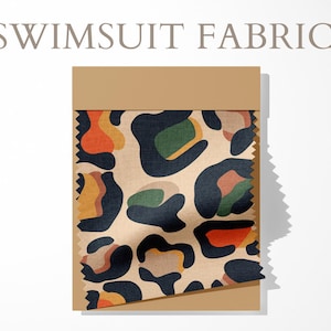 Recycled Swimsuit Fabric by the Yard Spandex 4 Way Stretch Digitally Custom Printed Carvico Brisbane Lycra Polyester Spandex "Jungle 1"