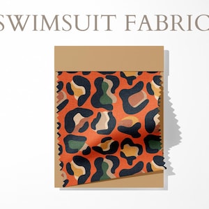 Recycled Swimsuit Fabric by the Yard Spandex 4 Way Stretch Digitally Custom Printed Carvico Brisbane Lycra Polyester Spandex "Jungle 2"