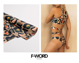 Tela de licra reciclada Carvico Brisbane con estampado personalizado - Colección Jungle / Tela sostenible con elasticidad en 4 direcciones para trajes de baño "Jungle 8"