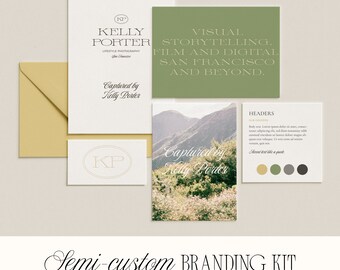 Aesthetic semi-custom branding kit | Elegant branding package | Photography logo kit | Signature logo design | Graphic design logo maker