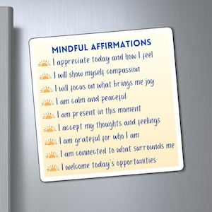 Mindful Affirmation Magnet Mental Health Tumbler Magnet Positive Reminder Stanley Cup Accessory Inspiration Motivation Birthday Gift Her