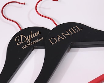 Personalized Wooden Groomsman Hanger - Engraved Wedding Party Gift