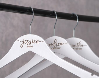 Bridesmaid Hangers, Wooden Bridal Dress Hanger, Personalized Wedding Hanger, Bridesmaid Gifts, Custom Bridal Hanger, Bridesmaid Proposal