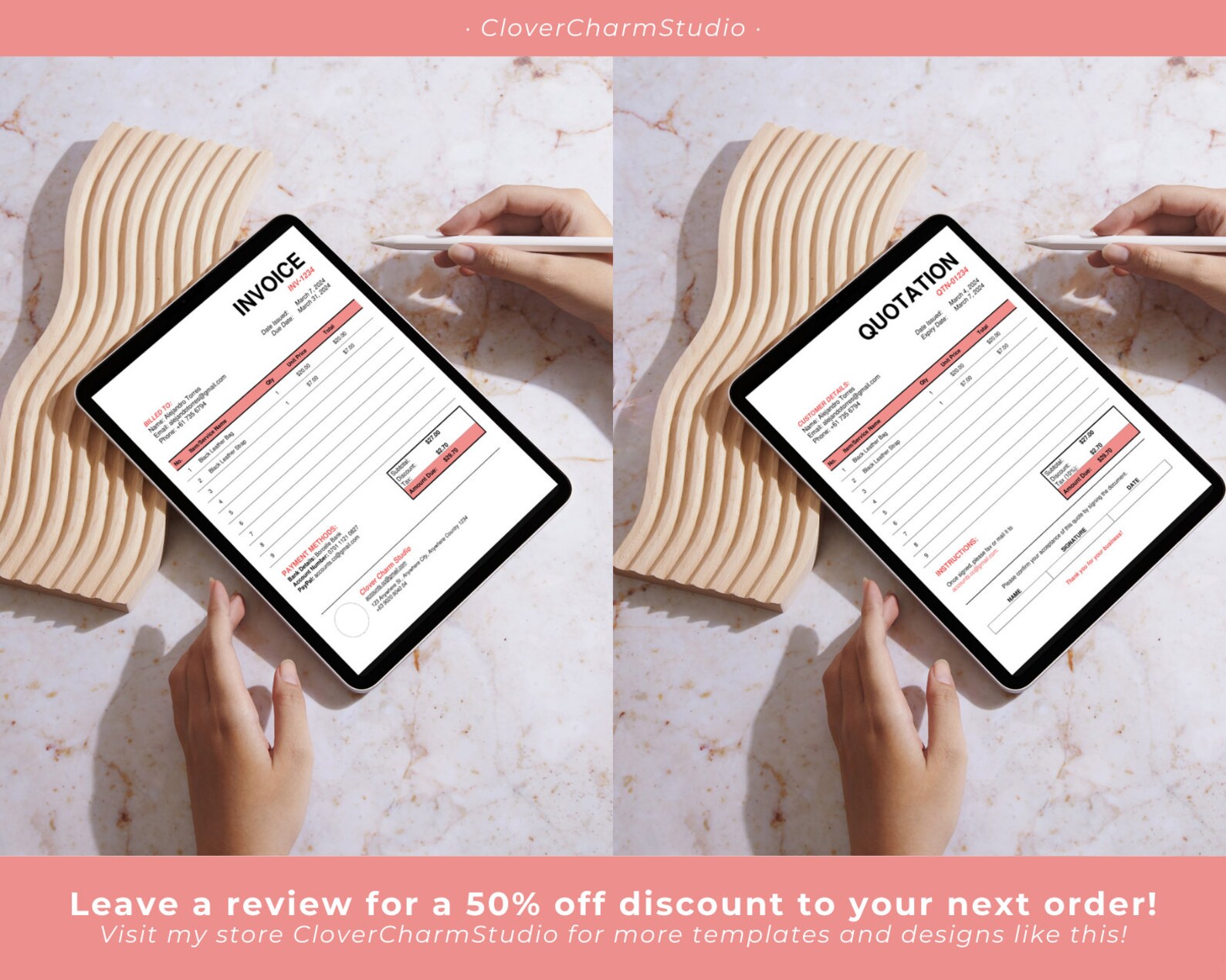 Invoice and Quotation Template Bundle, Editable Invoice and Quotation ...