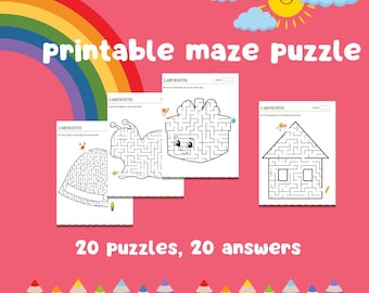 20 Labyrinth Easy Mazes, Labyrinth Activities, Kids Puzzle, Maze Game, Fun Activities, Kids Activities, Printable Activity, Children Mazes