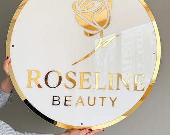 Custom Acrylic Business Logo Sign - Round Modern Decor