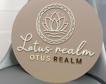 Custom 3D Acrylic Business Logo Sign: Round or Square
