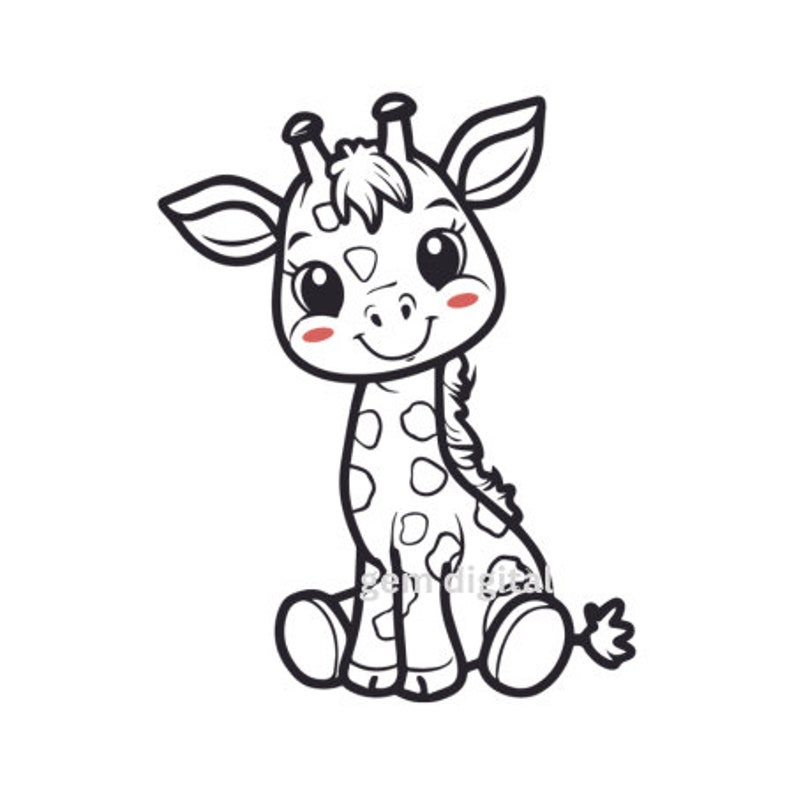 Giraffe SVG, Cute baby giraffe SVG, Cut file for Cricut and Silhouette, Clipart, Vector Graphics, Baby Giraffe Clipart, giraffe cut file image 1