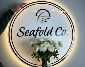 LED Sign | Custom Backlit Sign | 3D and UV Printed Acrylic Logo Sign | Illuminated Sign