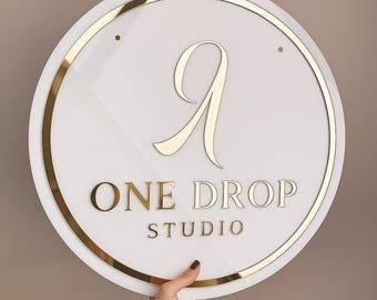 Custom Acrylic Business Logo Sign - Round Bar Sign