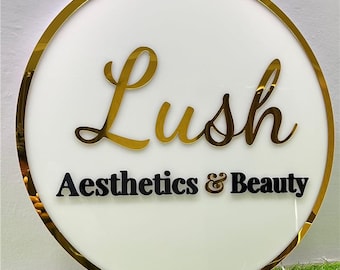 Custom Acrylic Business Logo Sign - Round Modern Decor
