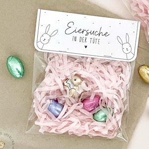 Búsqueda de huevos de Pascua imprimible en bolsa | Plantilla de manualidades de Pascua A4 | Conejito de Pascua DIY | Idea de regalo pequeño (PDF y JPG)