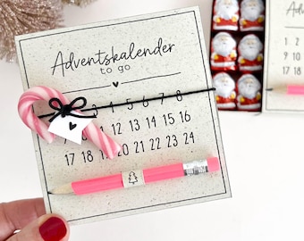 Calendario dell'Avvento stampabile da portare con sé - Scatola fai da te per lavori creativi | Regalo di Natale per colleghi, amici e familiari | Stampabile in inglese