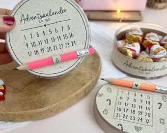 Calendario dell'Avvento stampabile da portare con sé - Modello fai da te per lavori creativi | Regalo di Natale per colleghi, amici e familiari | Stampabile in inglese