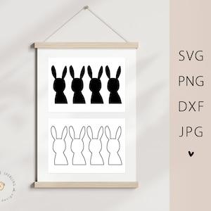 Fichier traceur lapin silhouette de lapin de Pâques SVG | Cadeau naissance | Cadeau de Pâques