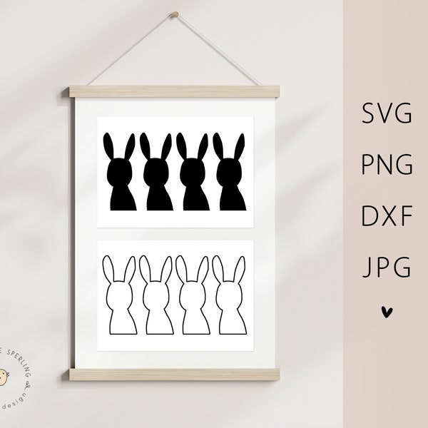 Plotterdatei Hase Osterhase Silhouette SVG | Geschenk Geburt | Ostergeschenk