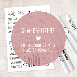 Gewerbelizenz Kerzentattoo Silvester Neujahr 1 | PDF Vorlage | digitaler Download