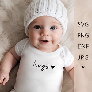 Plotterdatei "hugs" mit Herz SVG | Geschenk Geburt | Babyparty