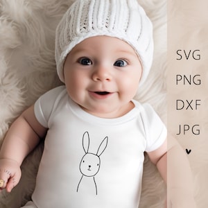 Fichier traceur lapin lapin de Pâques SVG | Animaux de la forêt hérisson | Cadeau naissance
