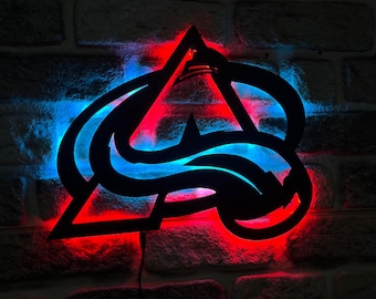 Colorado Avalanche Fan Art Wall Led Decor Man Cave Decor NHL Fan Gift Nhl Fan Decor