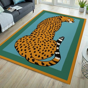 Pars rug, tiger rug, animal rug, tiger carpet, tiger pattern rug, pars themed rug, animal pattern rug, decorative rug, gift for her