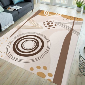Alfombra beige, alfombra de arte boho, alfombra moderna, alfombra boho, alfombra minimalista, alfombra suave, alfombra de área, alfombra minimalista, alfombra abstracta, alfombra estética