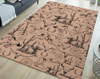 Cactus rug, western themed rug, floral rug, cactus rug, forest themed rug, decorative rug, animal rug, horse rug