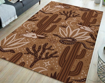 Cactus rug, western themed rug, snake rug, cactus rug, desert themed rug, decorative rug, animal rug, horse rug