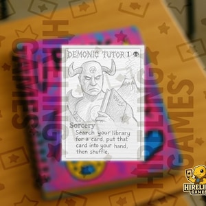 Tutor Demoníaco - Boceto de arte personalizado completo MTG Proxy