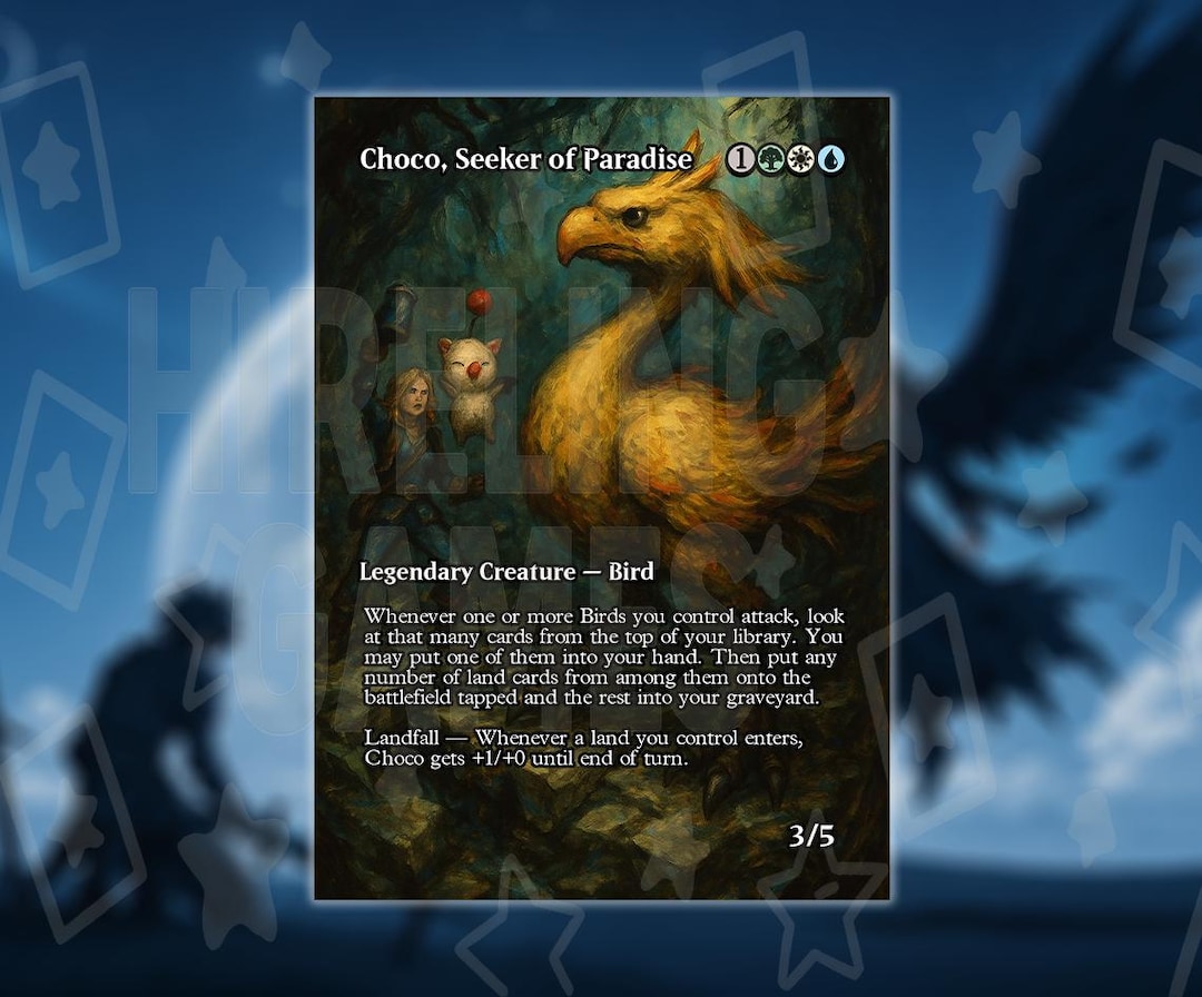 Choco, Seeker of Paradise - Full Borderless Custom Art EDH Proxy