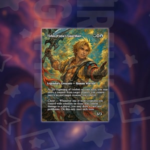 ティーダ、ユウナの守護者 - フルボーダーレスカスタムアート MTG プロキシ ファイナルファンタジー