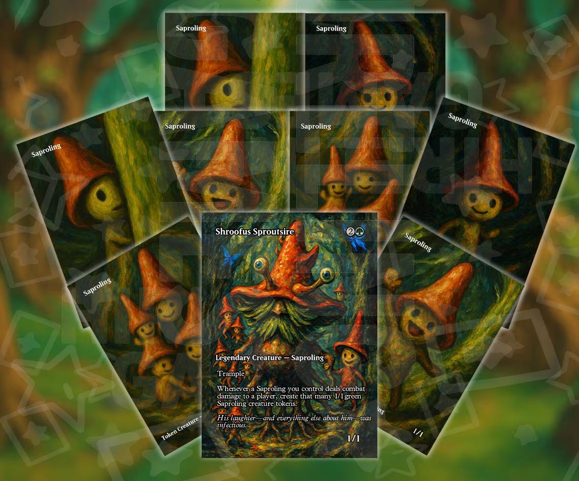 9x Commander Shroofus Sproutsire and Tokens - Borderless Alt