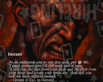 Hatred - Retro Full Borderless Custom Art MTG Proxy