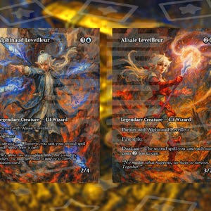 アリゼー・ルヴェイユール & アルフィノー・ルヴェイユール - フルボーダーレスカスタムアート MTG プロキシ ファイナルファンタジー セット