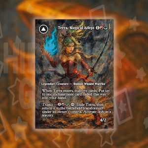 テラ、魔法の達人 - エスパー・テラ - 両面 - フルボーダーレスカスタムアート MTG プロキシ ファイナルファンタジー