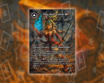 Terra, Magical Adept - Esper Terra - double-sided - Full Borderless Custom Art MTG Proxy FINAL FANTASY