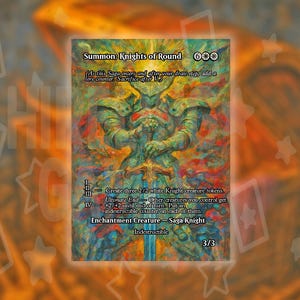 召喚：ナイツ・オブ・ラウンド - フルボーダーレスカスタムアート MTG プロキシ ファイナルファンタジー