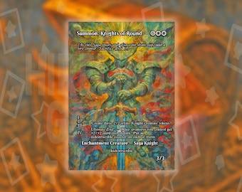 Summon: Knights of Round - Full Borderless Custom Art MTG Proxy FINAL FANTASY