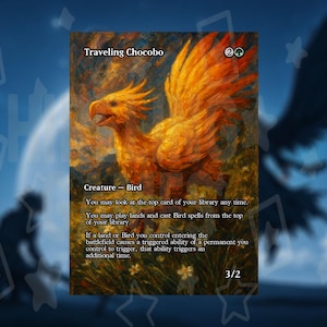 Chocobo Viajante - Arte Personalizada Completa Sem Bordas MTG Proxy FINAL FANTASY